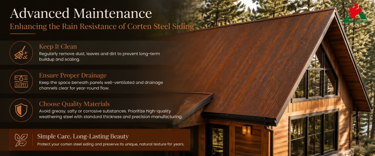 Enhancing the Rain Resistance of Corten Steel Siding